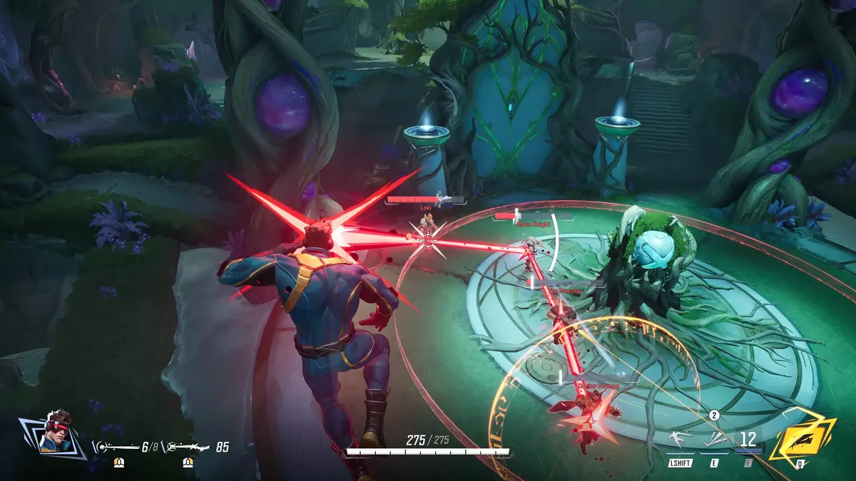 Doctor Strange casting a green spell circle in the middle of a fight in Marvel Rivals.